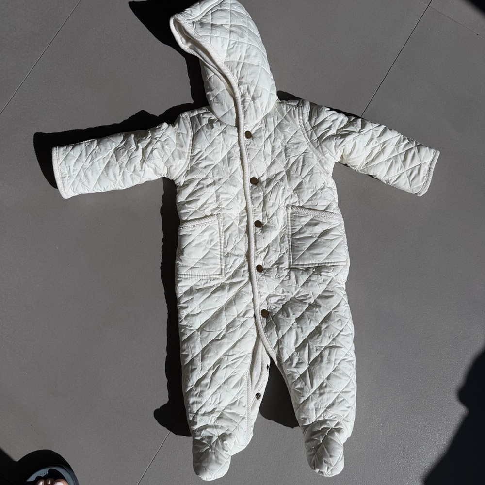 Ralph Lauren Quilted White Kids Footie